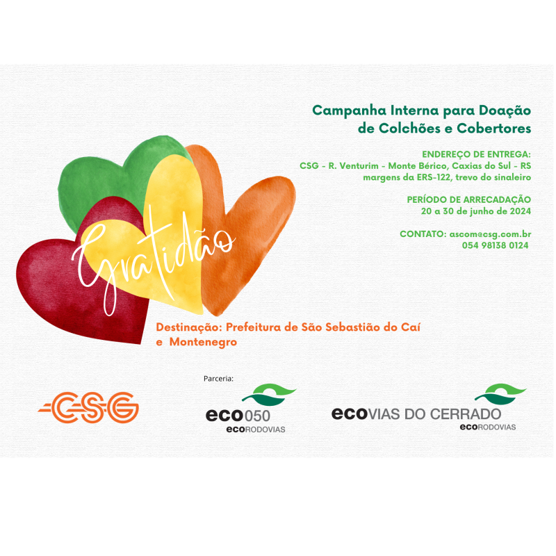 CSG realiza campanha de doações de cobertores e colchões para ajudar atingidos pelas chuvas no Vale do Caí
