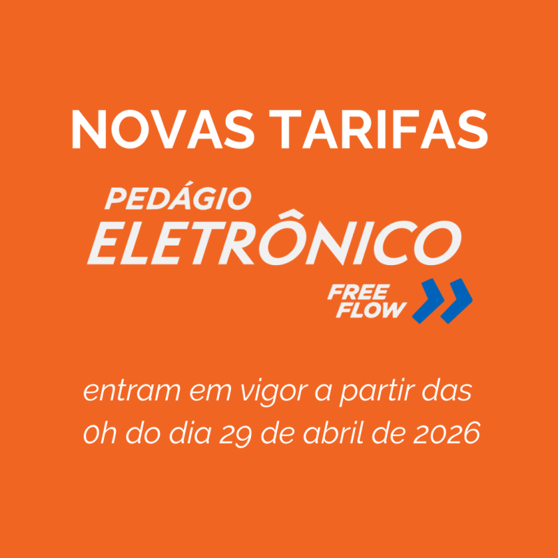 CSG informa novas tarifas de pedágio eletrônico free flow