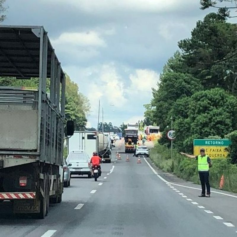 No primeiro dia de operação, concessionária CSG faz obras na RS-122, entre Caxias e Farroupilha